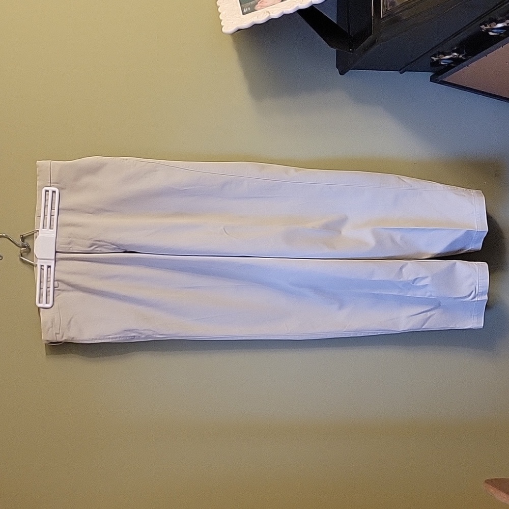 Savane mens casual tan work pants, no pleats trousers. 36x34